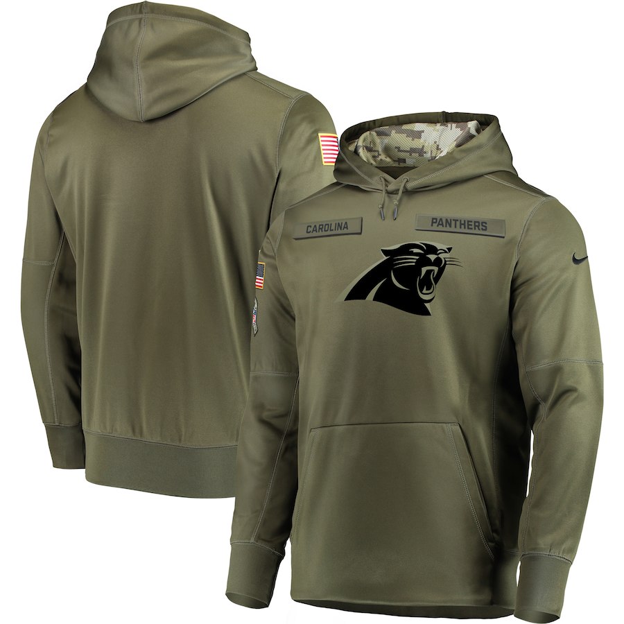 Men Carolina Panthers Nike Olive Salute To Service KO Performance Hoodie Green->indianapolis colts->NFL Jersey